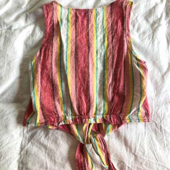 Express Striped Front Tie Tank Top Size Medium. - Picture 2 of 4